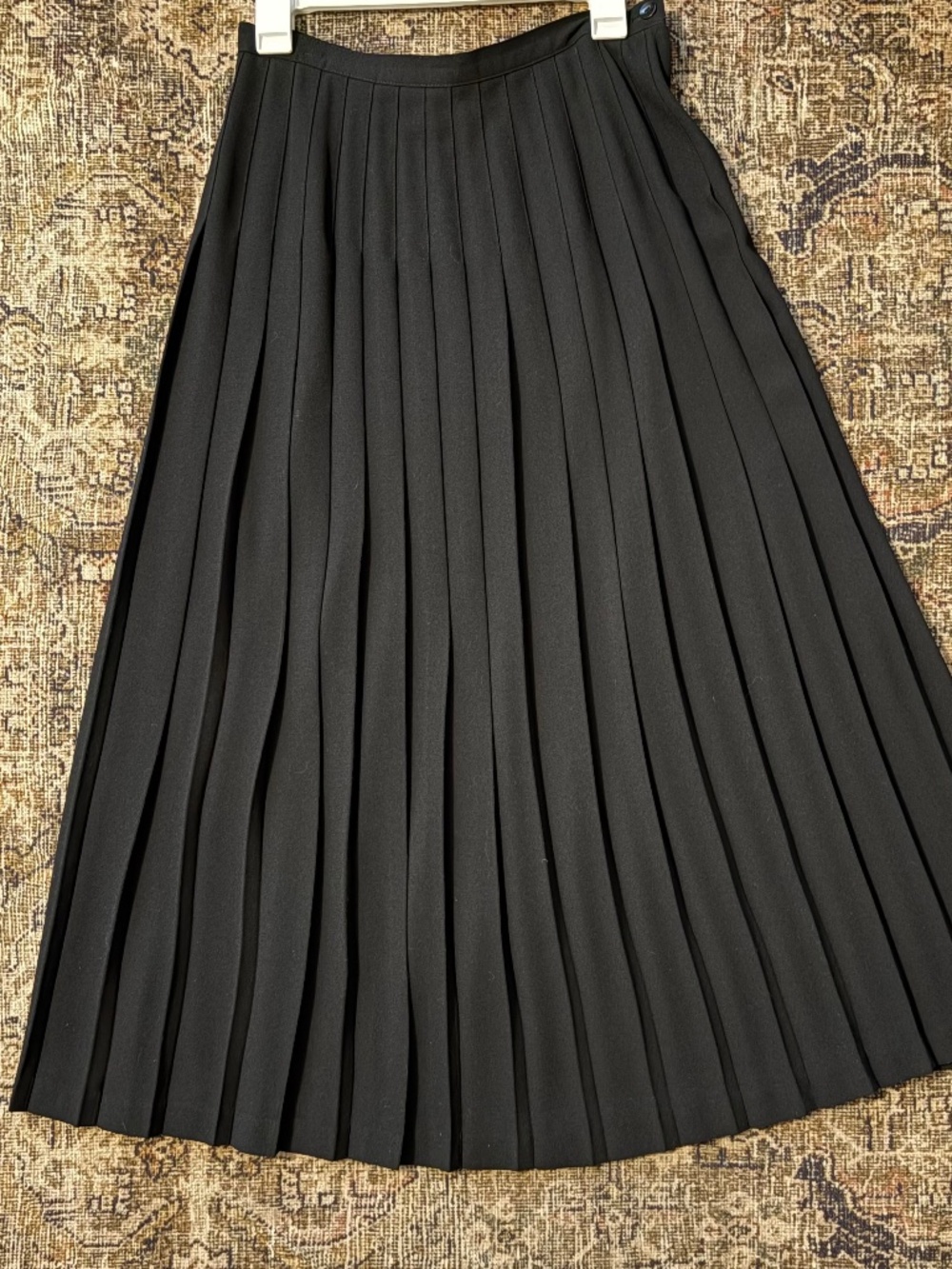 Black pleated maxi skirt